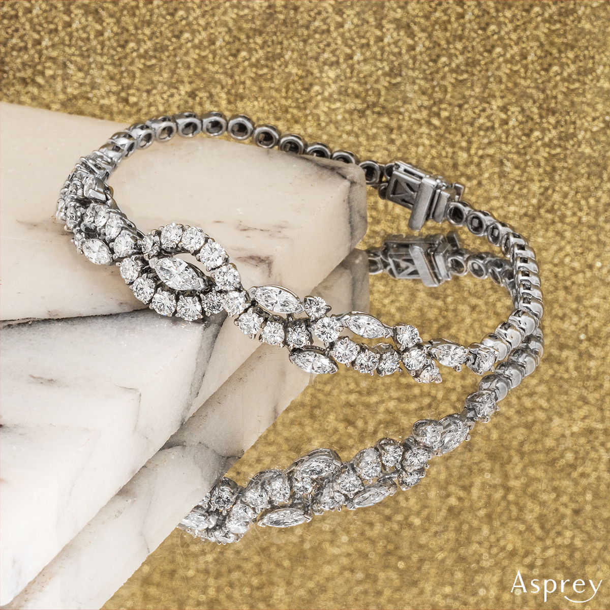 Asprey White Gold Diamond Bracelet 5.77ct TDW